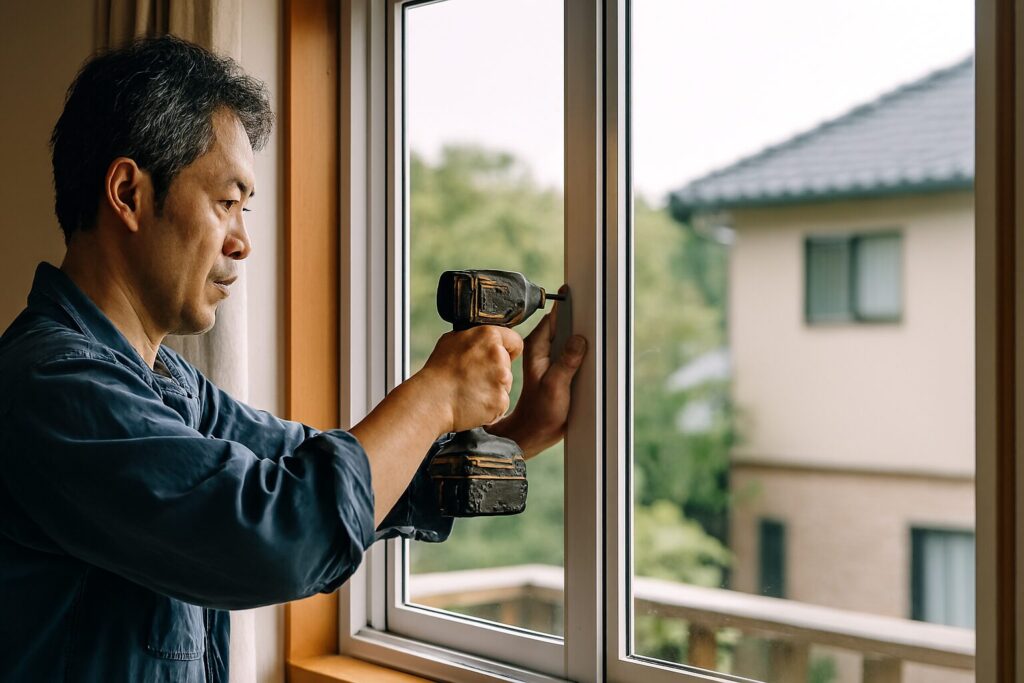 完成した内窓はめ殺しDIYの仕上がり - 断熱効果を発揮する二重窓構造