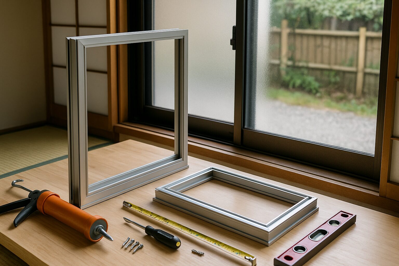 アルミサッシ 窓枠 diyの組立・工具