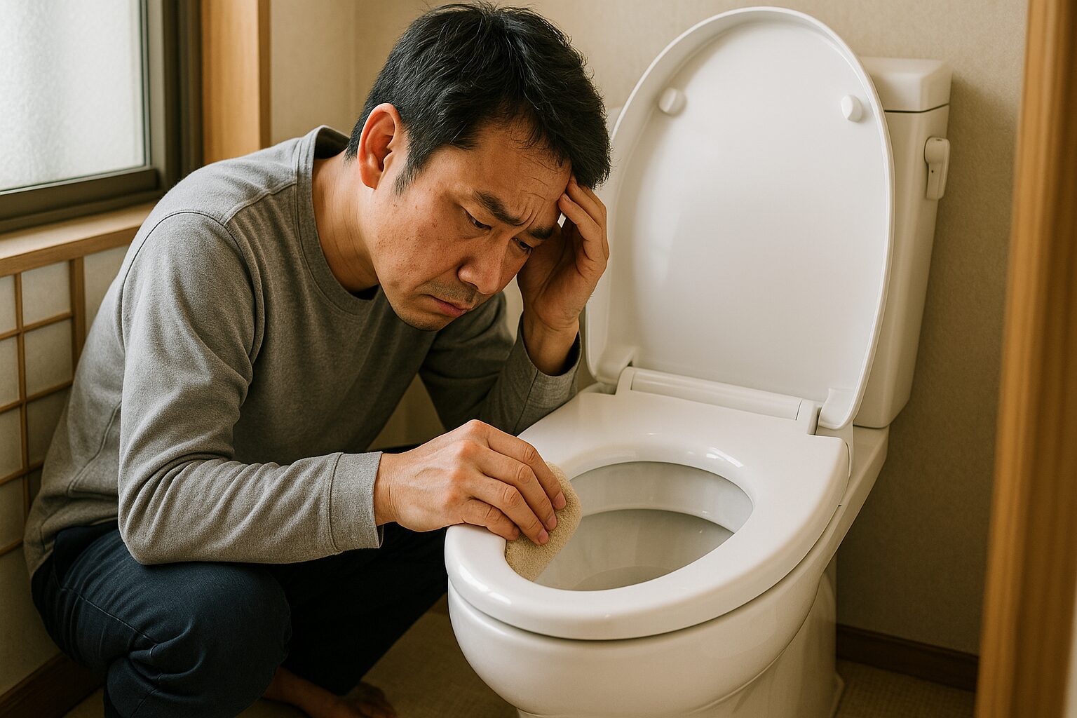 アクアセラミック後悔に悩む男性