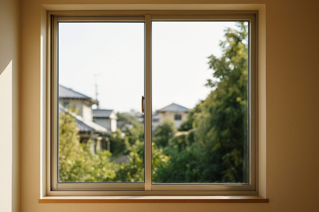 二重窓の構造と断熱効果のイメージ