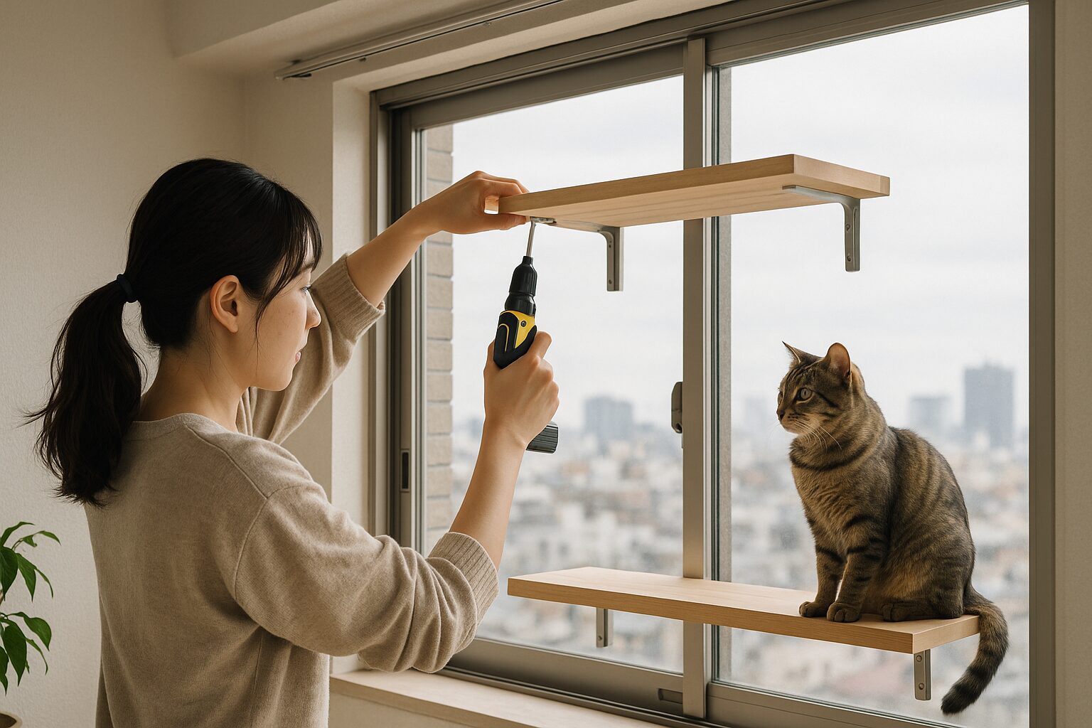 窓枠キャットウォークをDIYで実現｜安全基準と作り方