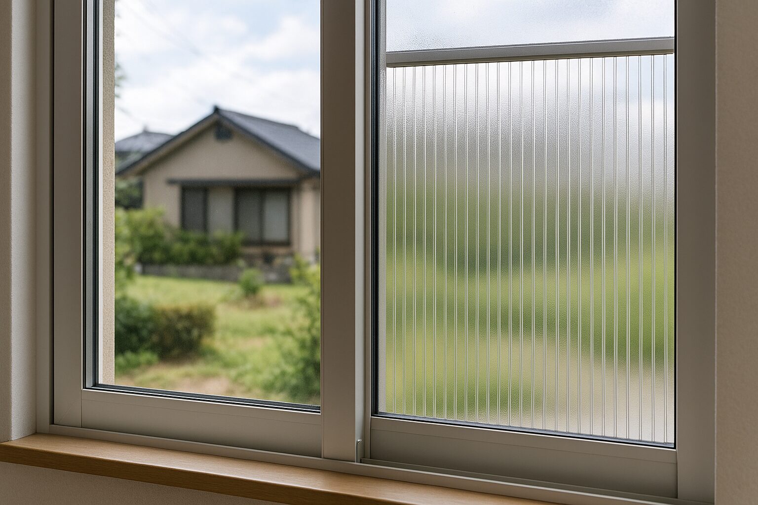 ガラスの代わりにポリカーボネートの室内窓