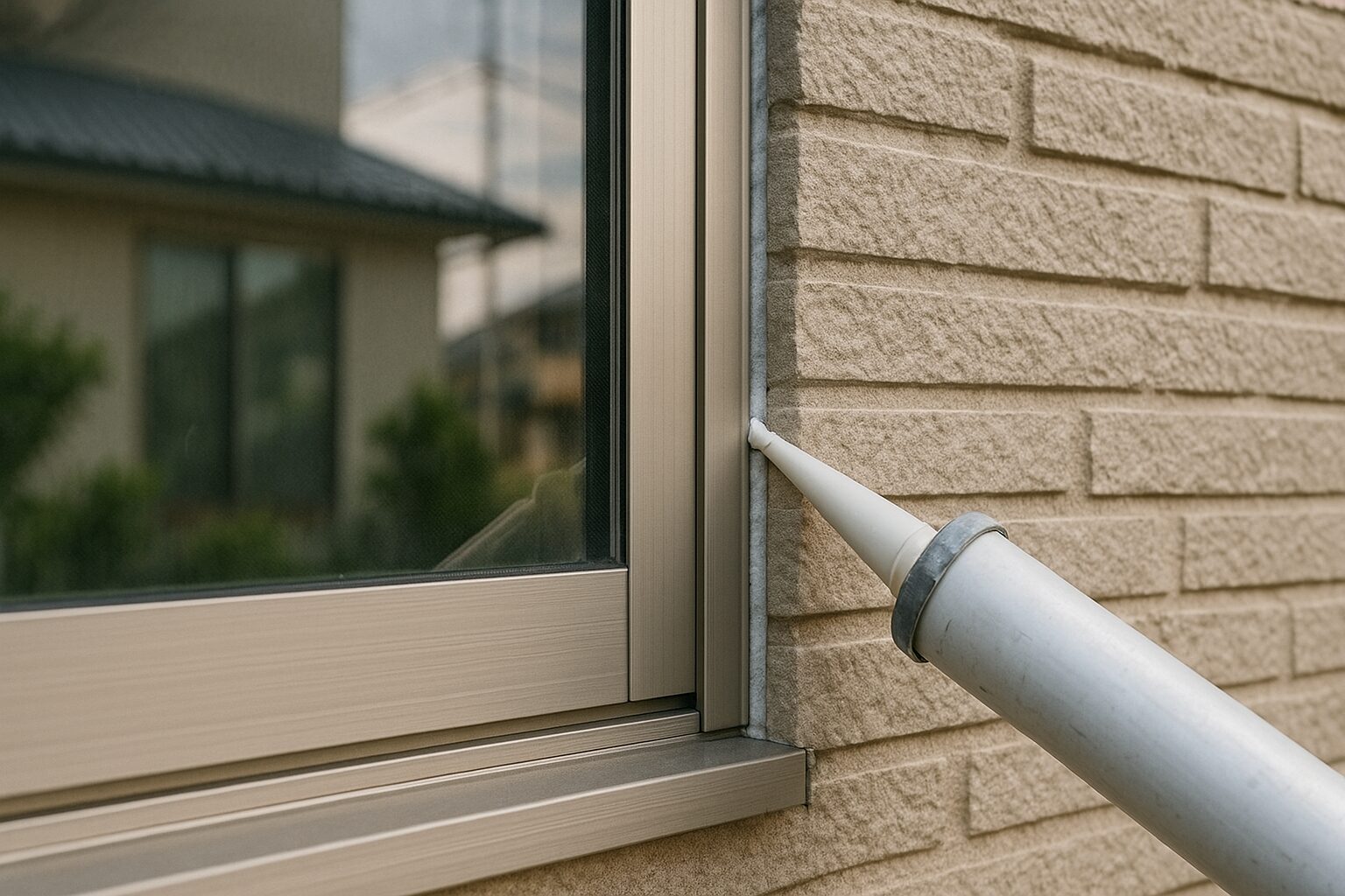 コーキングでサッシの隙間を密閉