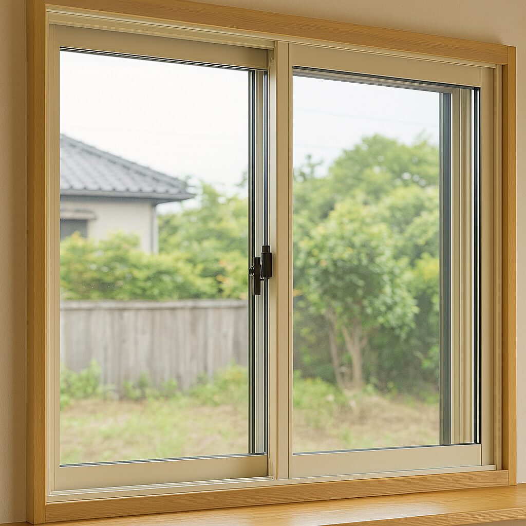 内窓ふかし枠DIYで作業する日本人男性