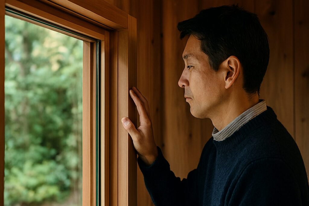 木造サッシ納まりの構造を説明する断面図解説