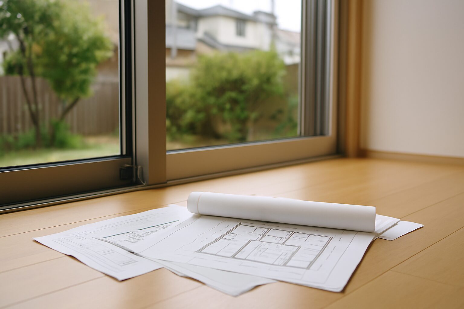 窓 図面 見方を示すサッシと自然光