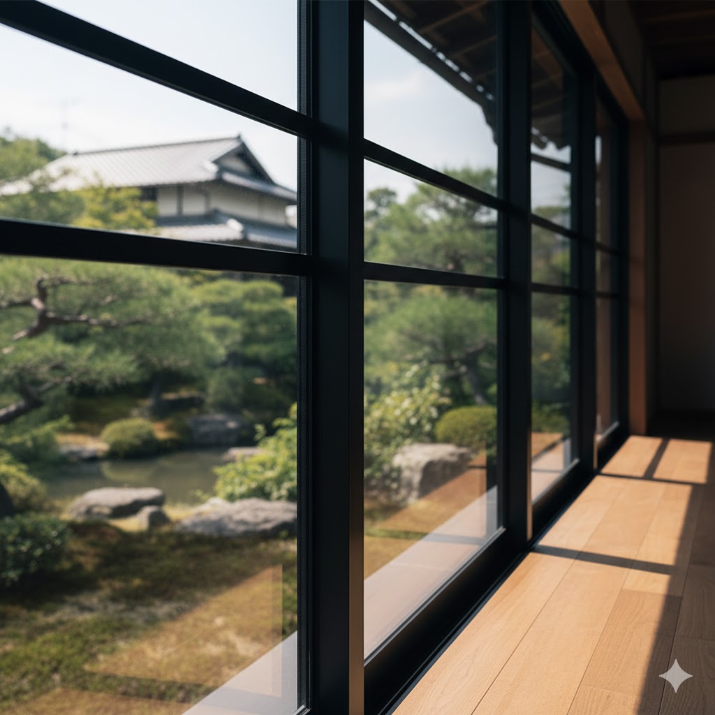 方立サッシの構造と種類を説明する図解