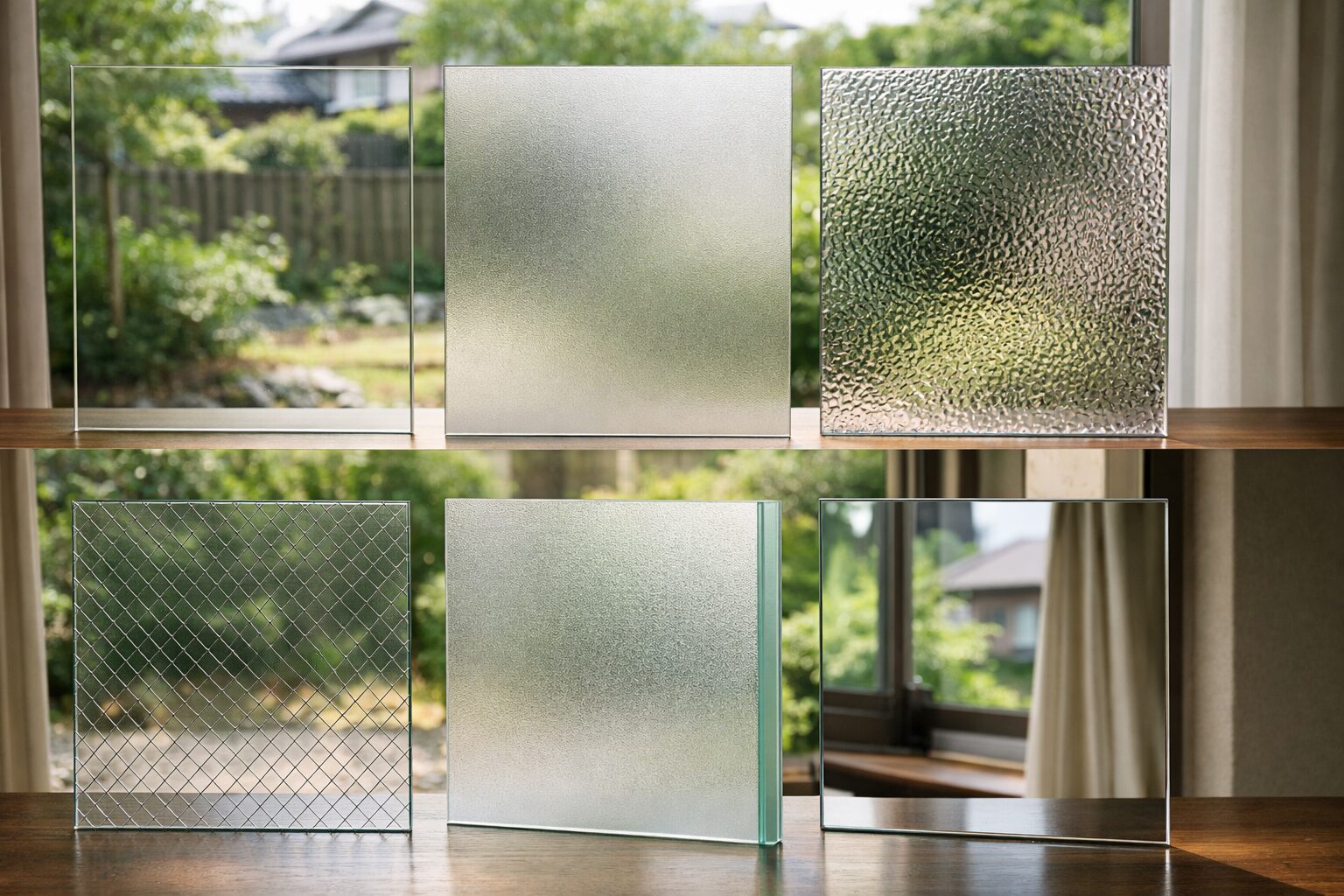 ガラスの種類の展示