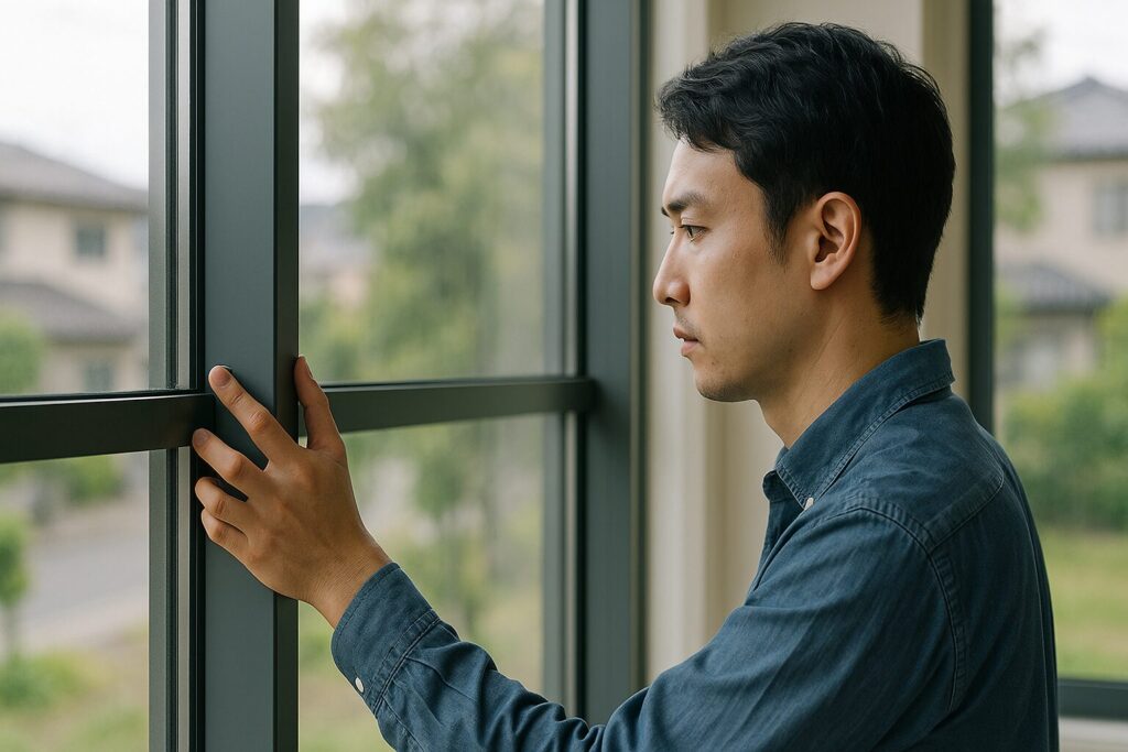 連窓方立 納まりのイメージ図