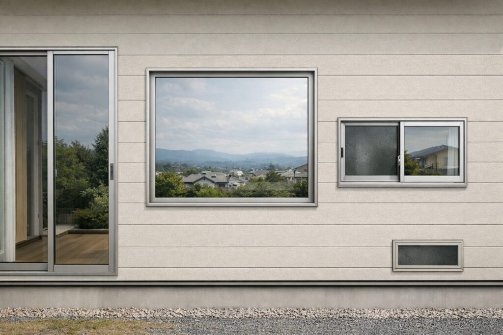 建物立面図の窓配置を示す図