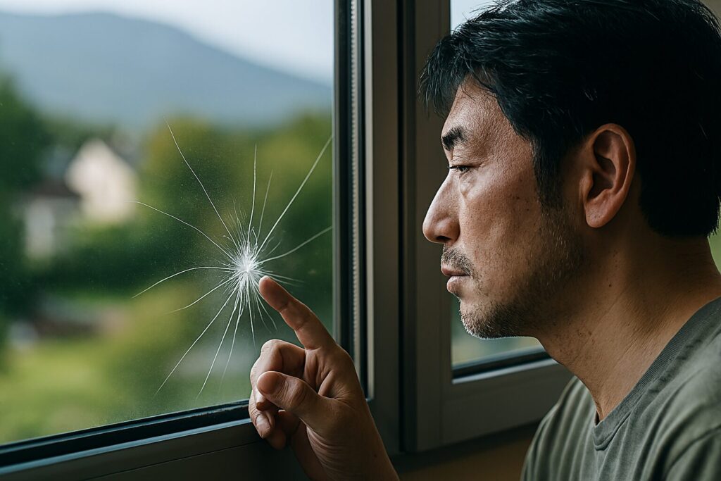 二重ガラスが割れる原因の一例