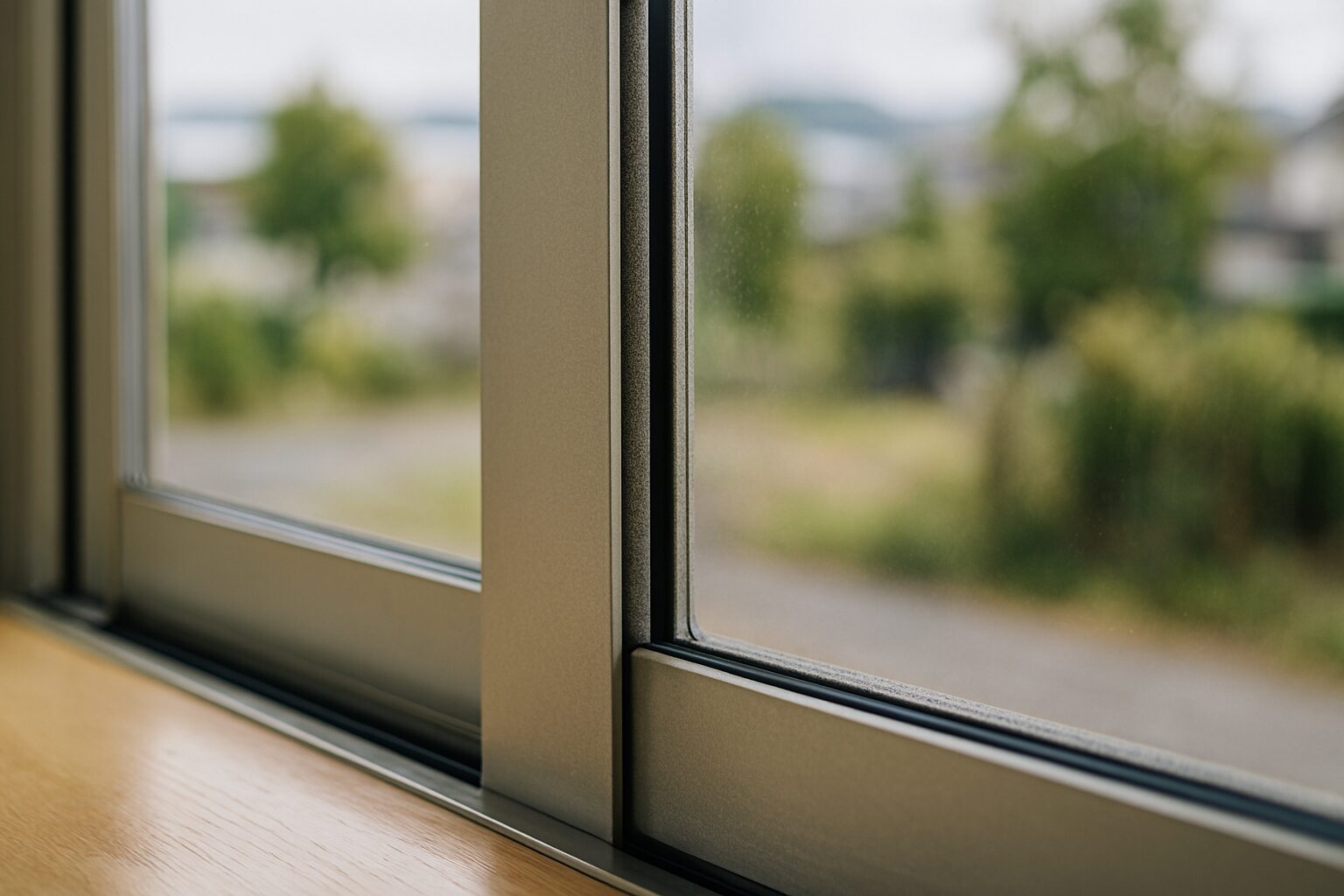 サッシシールで密閉された窓枠