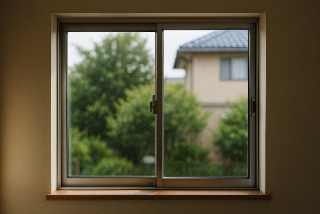 外法と内法の違いを示す窓サッシ