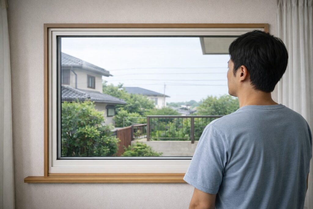 日本人男性が示すはめ殺し窓の比較図