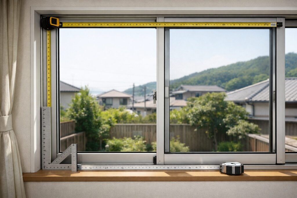 窓枠寸法を確認しやすい構造