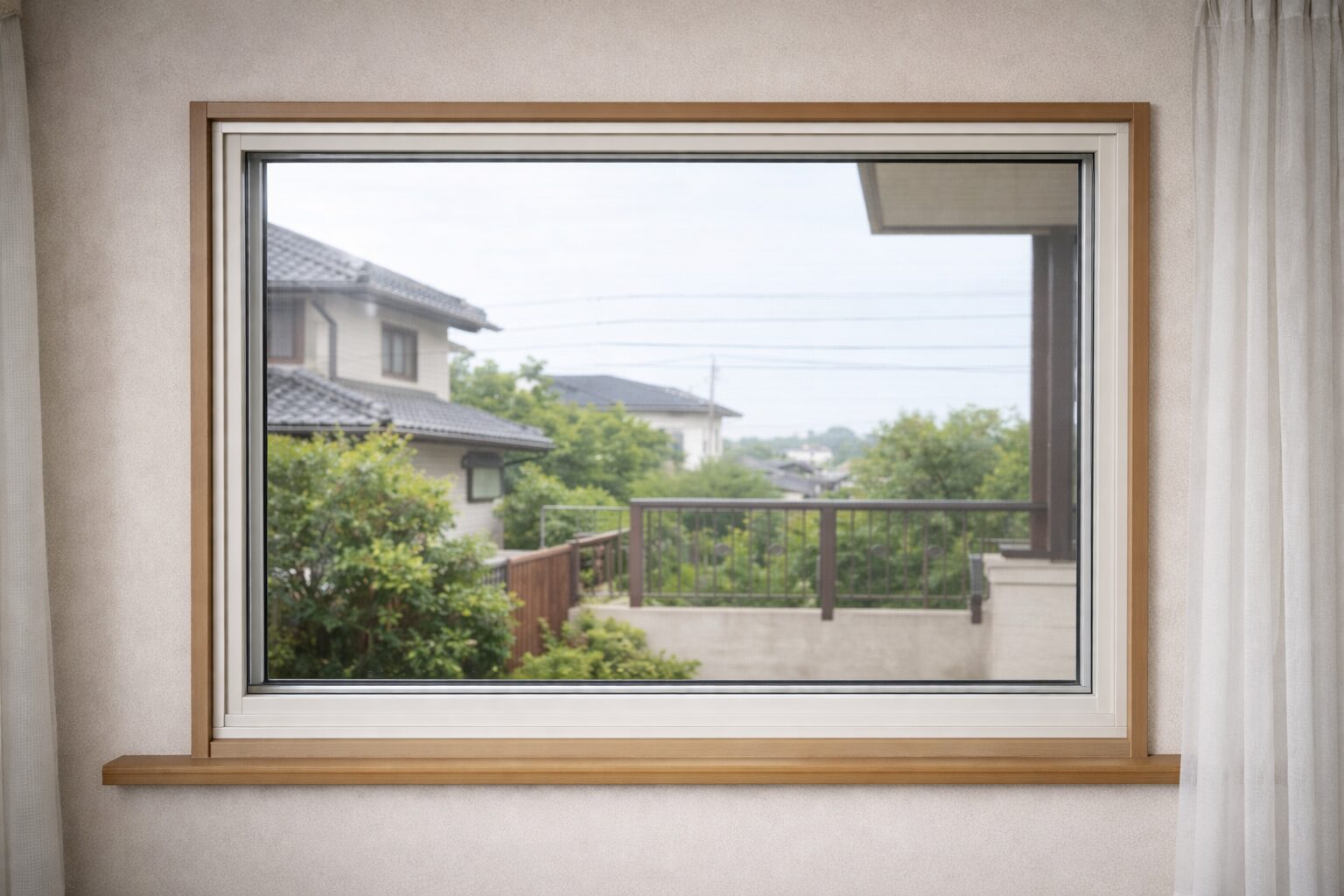 はめ殺し窓と他の窓の構造比較図