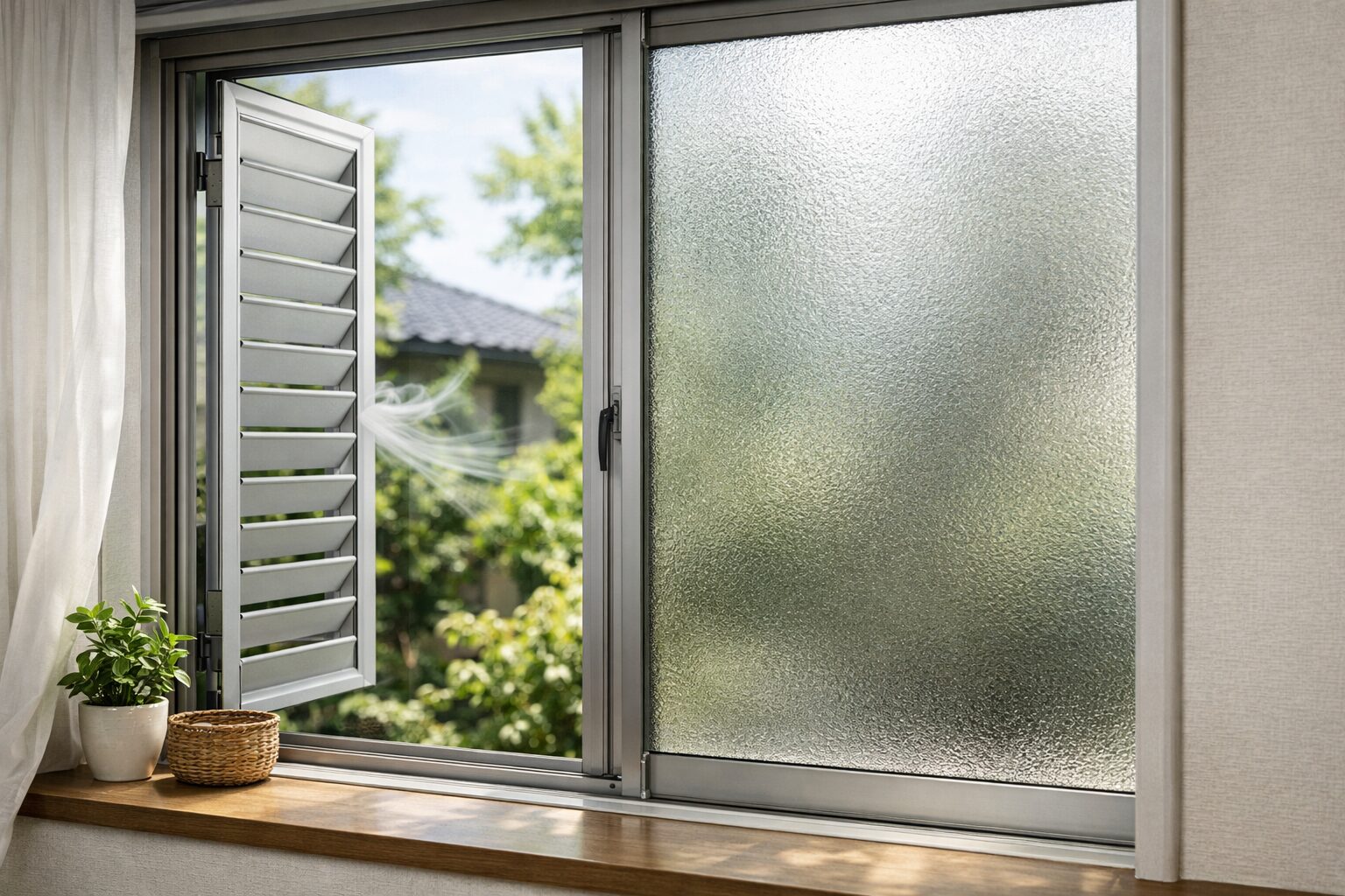 窓から風通しが良い室内の様子