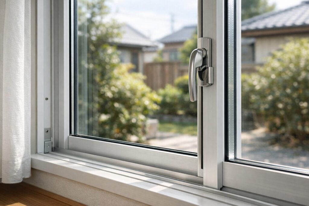 窓枠の各部分名称を示す図