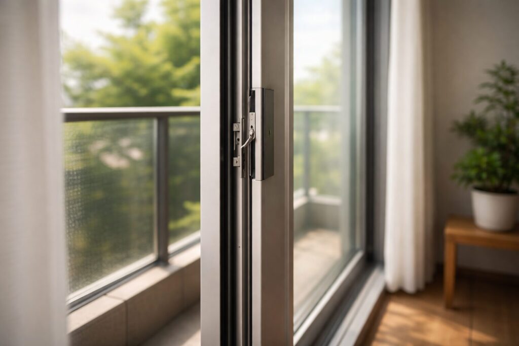 戸先の構造がわかる木製建具の端部