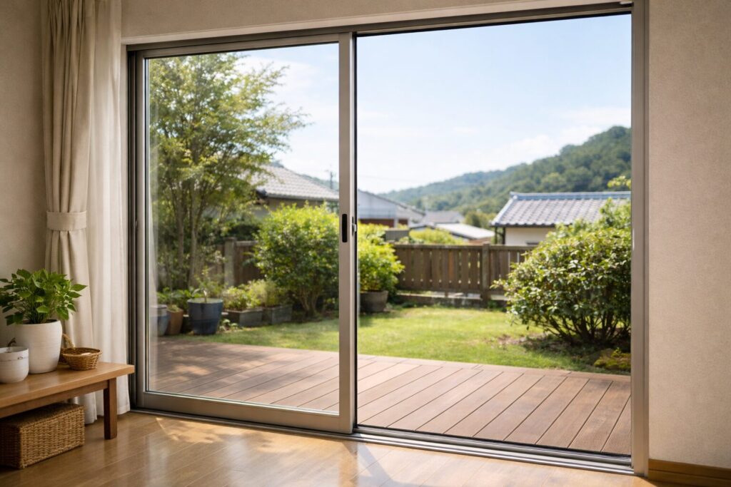 建具のフラットバー枠の構造