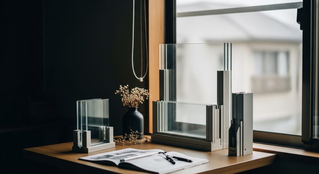 連子格子の横桟が整然と並ぶ構造