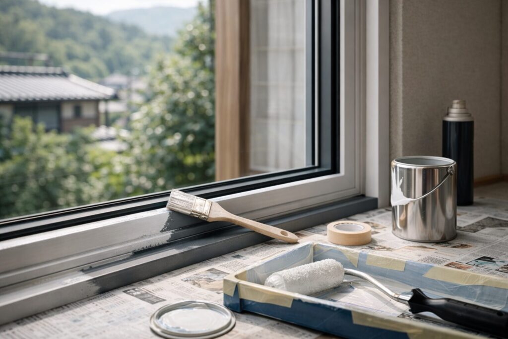アルミサッシ塗装diyの作業工程