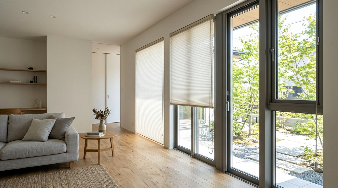 平屋の暑さ対策と窓まわりの断熱のイメージ