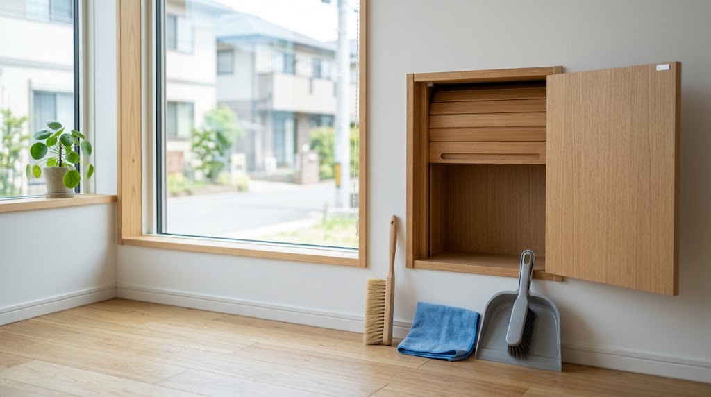 シャッターの戸袋掃除のやり方や適切なお手入れ方法を表すイメージ画像